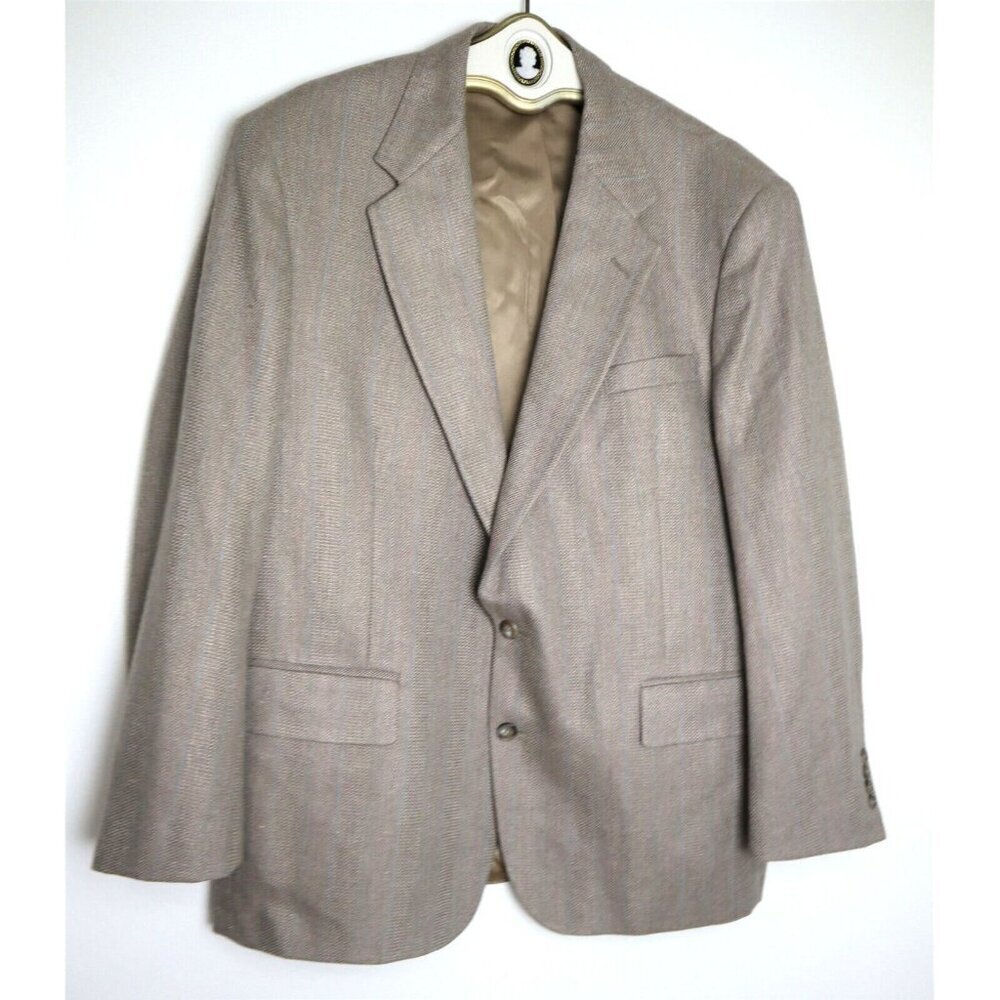 VINTAGE MEN'S BEIGE TWEED BLAZER JACKET SPORT COAT - STAFFORD - SIZE 48R